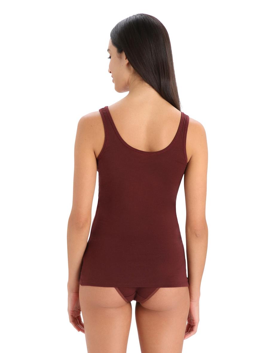 Sous Vêtement Icebreaker Merino Siren Tank Top Femme Rouge | FR 1709VRWD